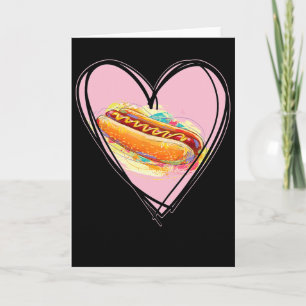 Tarjeta Hotdog Es Mi San Valentín Amo Hot-dog Me Encanta H