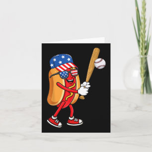 Tarjeta Hotdog Jugando Al Béisbol Eeuu Independence Day 4O