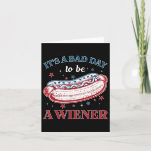 Tarjeta Hotdog Wiener 4 de julio Independencia Patriótica