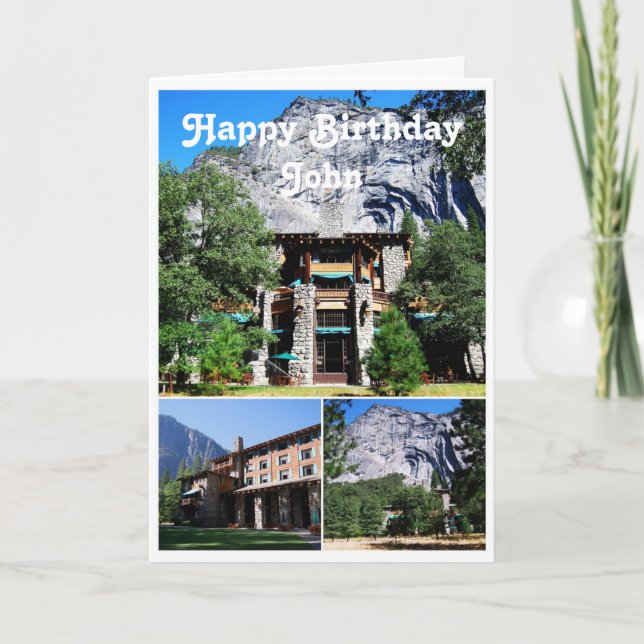 Tarjeta Hotel Yosemite John Happy Birday Ahwahnee (Anverso)