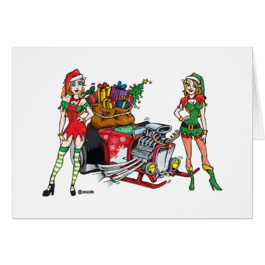 Tarjeta hotrod del navidad