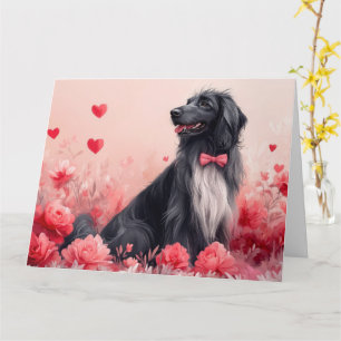 Tarjeta Hound afgano con Rosas - El día de San Valentín