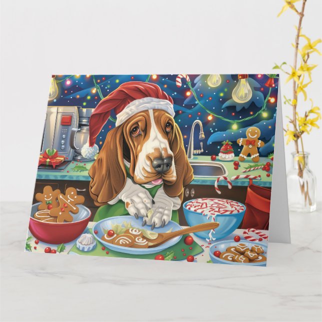 Tarjeta Hound Hound Holiday Baking: Navidades festivos (flor amarilla)
