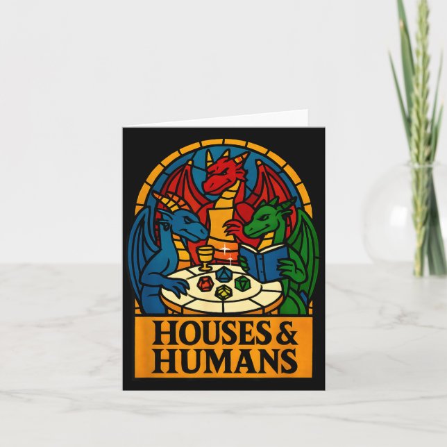 Tarjeta Houses And Humans Funny Rpg Nerdy Gamers Men Women (Anverso)