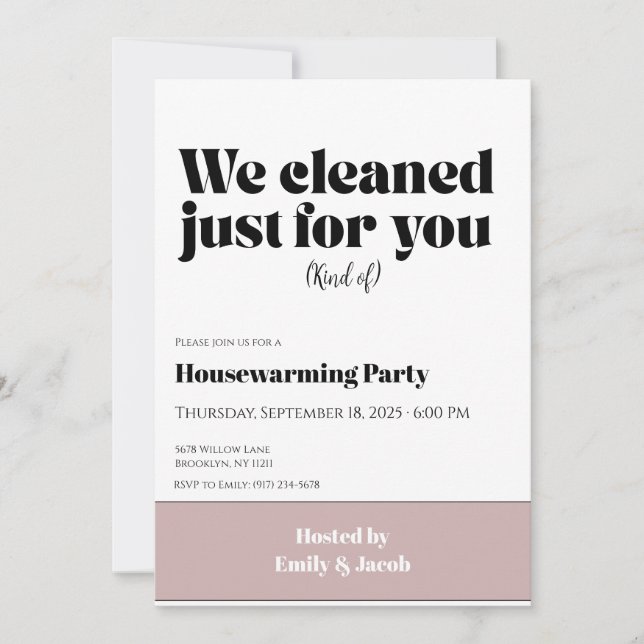 Tarjeta Housewarming Invitation • Funny New Home Party Inv (Anverso)