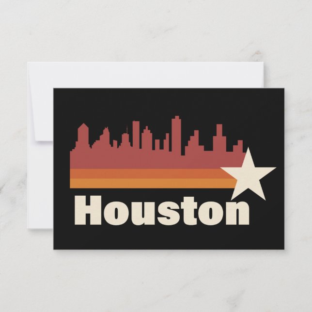 Tarjeta Houston Texas Cityscape Vintage (Anverso)