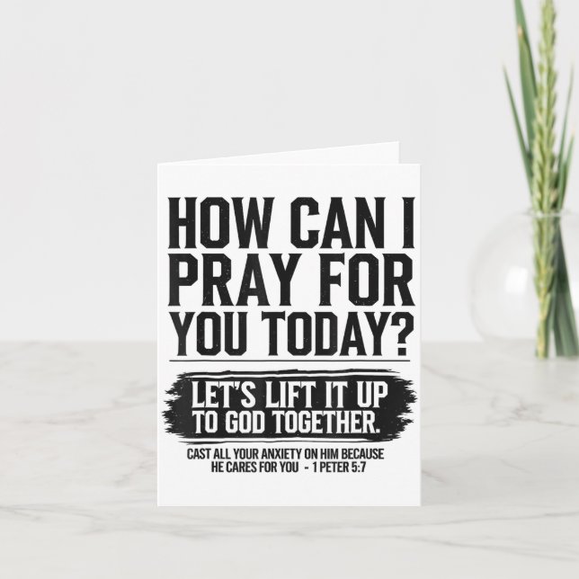 Tarjeta How Can I Pray For You Today Christian Bible Need  (Anverso)