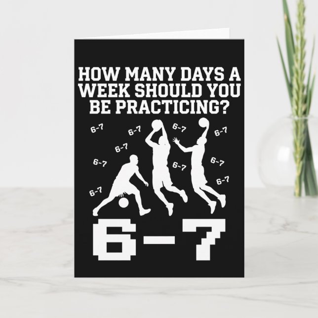 Tarjeta How Many Days Funny 67 Meme Basketball Saying (Anverso)