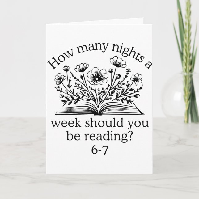 Tarjeta How Many Night A Week Should You Be Reading 67 Mem (Anverso)