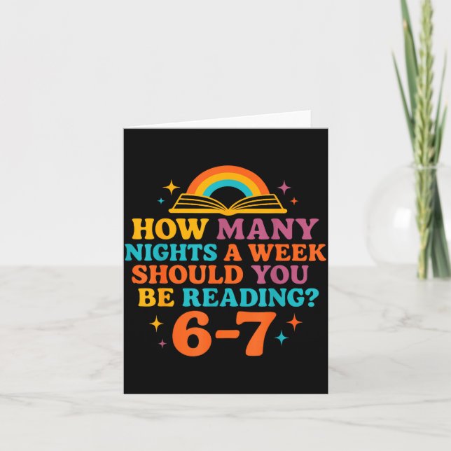 Tarjeta How Many Nights A Week Should You Be Reading 67 Me (Anverso)