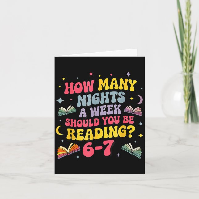 Tarjeta How Many Nights A Week Should You Be Reading 67 Me (Anverso)