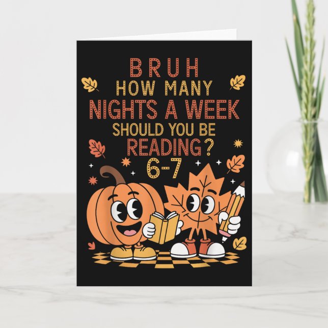 Tarjeta How Many Nights A Week Should You Be Reading 67 Te (Anverso)