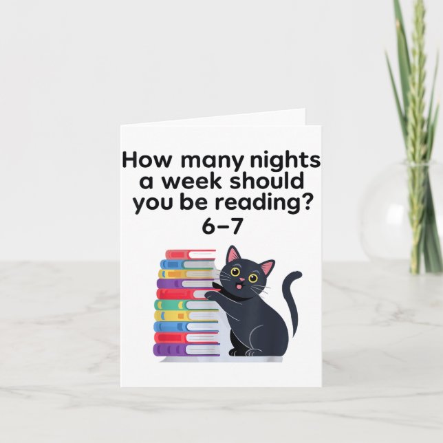 Tarjeta How Many Nights A Week Should You Be Reading 6-7 R (Anverso)