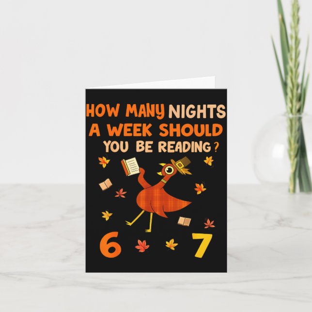 Tarjeta How Many Nights A Week Should You Be Reading 6–7 T (Anverso)