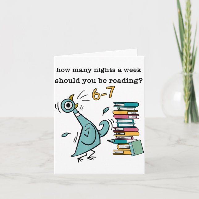 Tarjeta How Many Nights A Week Should You Be Reading 6-7 T (Anverso)