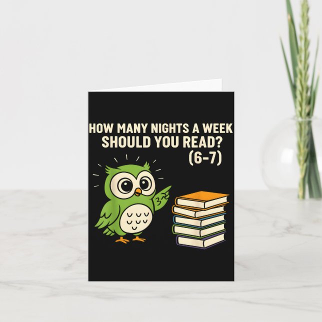 Tarjeta How Many Nights A Week Should You Read_ 6–7 Fun Re (Anverso)