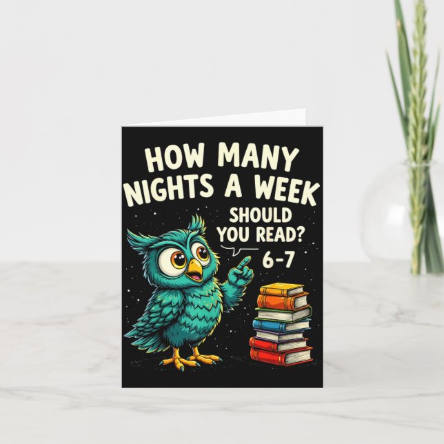 Tarjeta How Many Nights A Week Should You Read_ 6–7 Fun Te (Anverso)