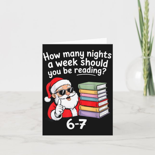 Tarjeta How Many Nights Reading Teacher 67 Christmas Six S (Anverso)