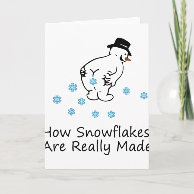 Tarjeta How Snowflakes Are Really Made Christmas Funny Sno (Anverso)