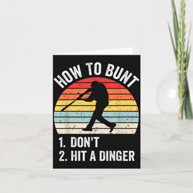 Tarjeta How To Bunt Don't Hit A Dinger Funny Baseball Play (Anverso)