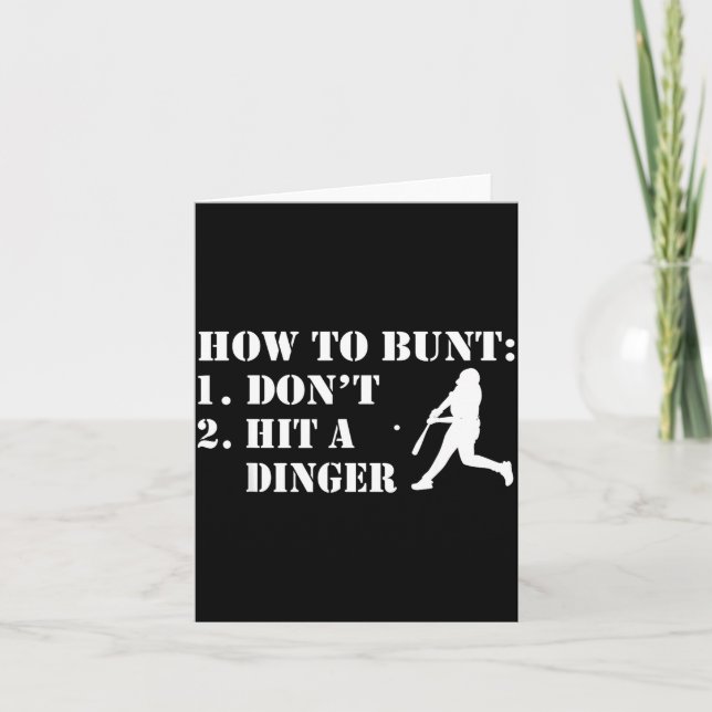 Tarjeta How To Bunt Don't Hit A Dinger Funny Baseball Soft (Anverso)