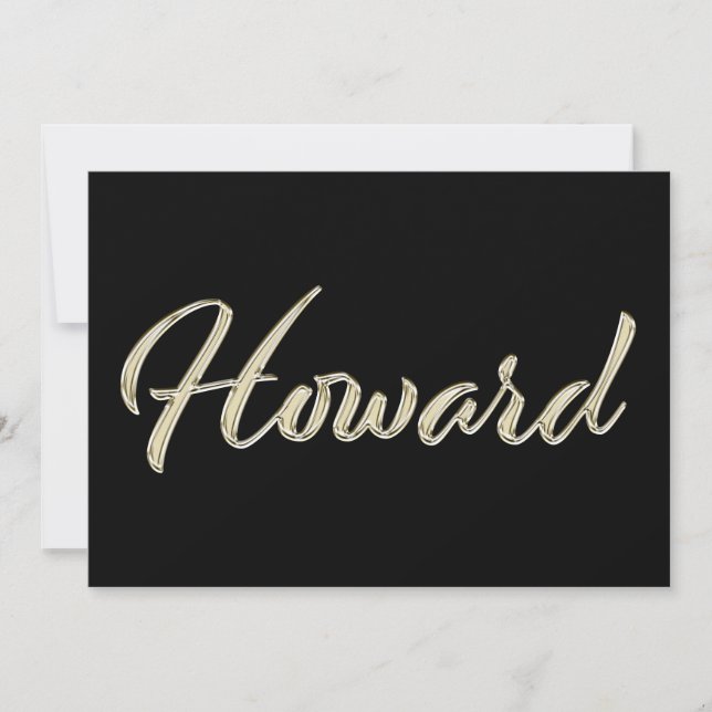 Tarjeta Howard Name white gold Handwriting Karte (Anverso)