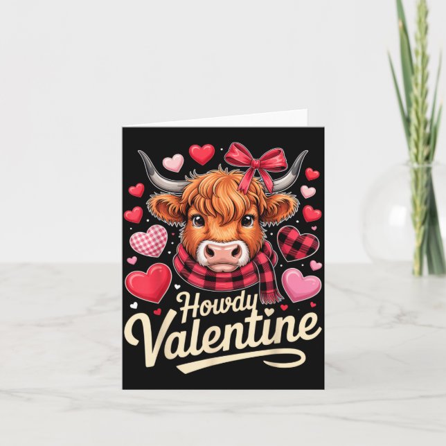Tarjeta Howdy Valentine Cow Love Outfit For Couples And Af (Anverso)