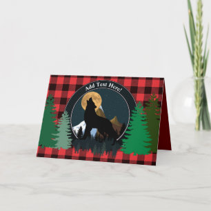 Tarjeta Howling Wolf Full Moon