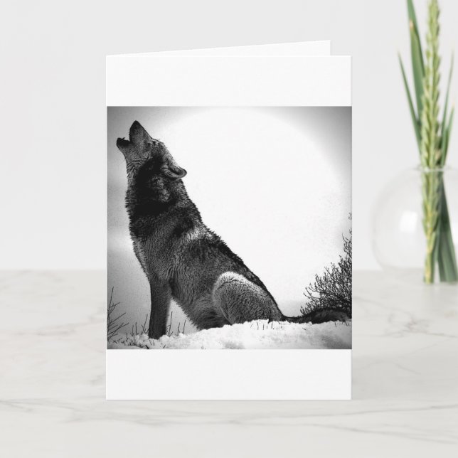 Tarjeta Howling Wolf in Snow (Anverso)