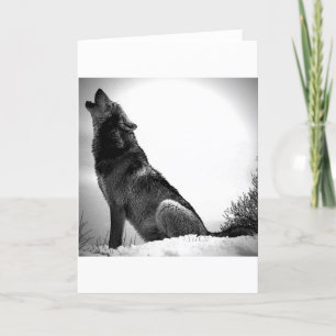 Tarjeta Howling Wolf in Snow