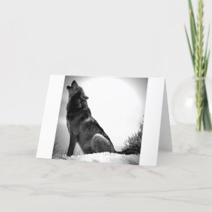 Tarjeta Howling Wolf in Snow