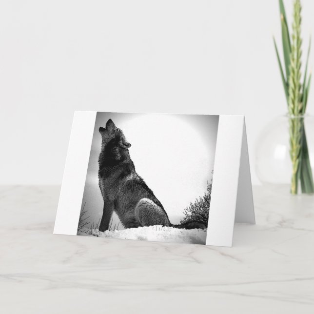 Tarjeta Howling Wolf in Snow (Anverso)