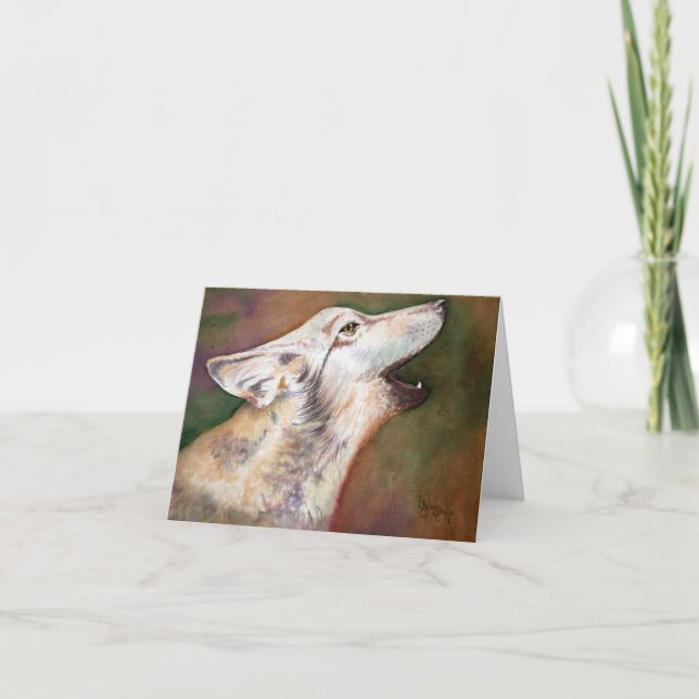 Tarjeta Howling Wolf Pup Note Card (Anverso)