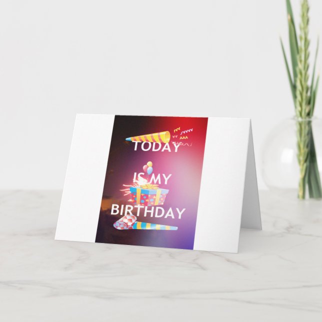 Tarjeta Hoy es mi arte de cumpleaños (Anverso)