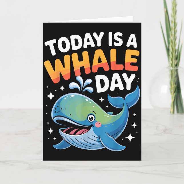 Tarjeta Hoy Es Un Día De Ballena Lindo Animal De Océano De (Anverso)