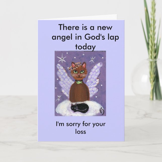 Tarjeta Hoy hay un nuevo ángel en el regazo de Dios, (Anverso)