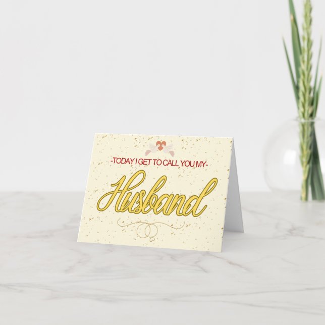 Tarjeta Hoy Llego A Llamarte Mi Día De Matrimonio De Espos (Anverso)