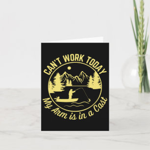 Tarjeta Hoy no puedo trabajar, mi brazo está en una pescad
