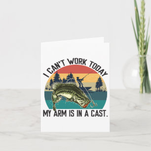 Tarjeta Hoy no puedo trabajar pescando pescadores divertid