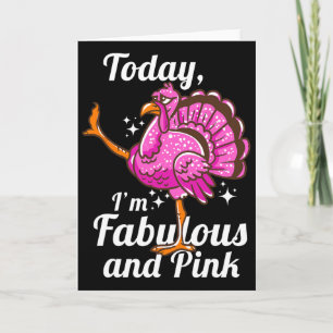 Tarjeta Hoy soy fabuloso y rosa divertido disfrazado Flami