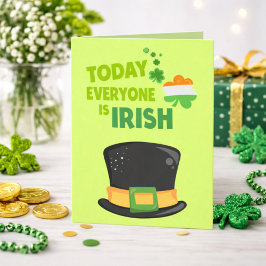 Tarjeta Hoy todos son irlandeses Día de San Patricio