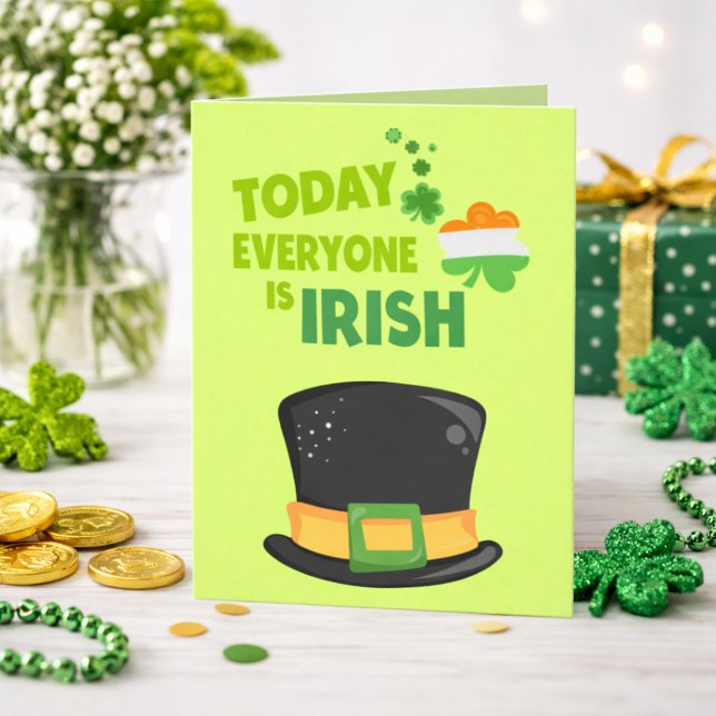 Tarjeta Hoy todos son irlandeses Día de San Patricio (Subido por el creador)