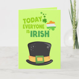 Tarjeta Hoy todos son irlandeses Día de San Patricio