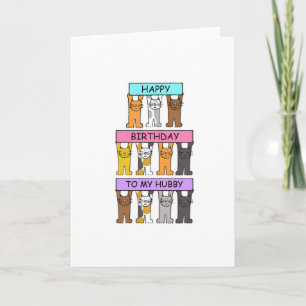 Tarjeta Hubby Feliz Cumpleaños Personalizados Gatos
