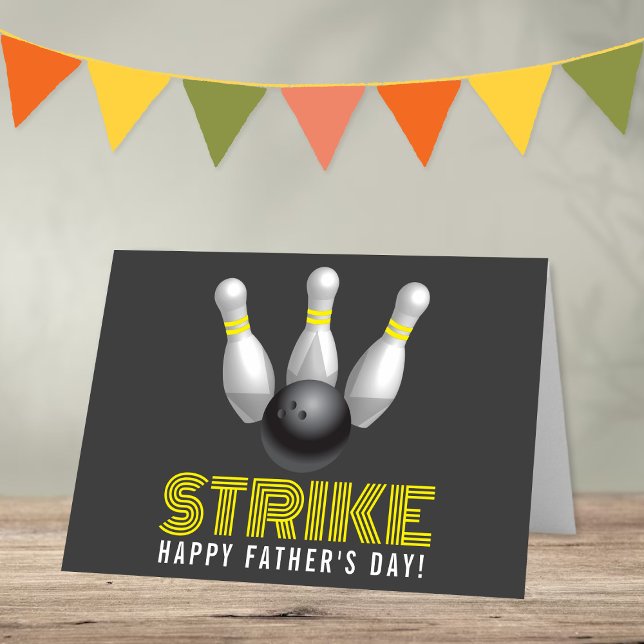 Tarjeta ¡Huelga! El día del padre feliz de los bolos moder (Subido por el creador)