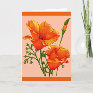 Tarjeta Huella de amapola de naranja California