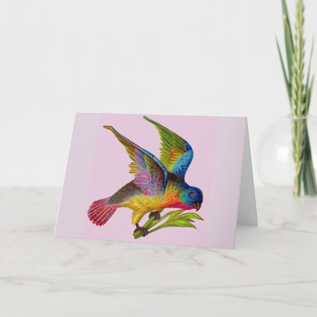 Tarjeta huella de pájaro victoriano ultra colorida (Anverso)