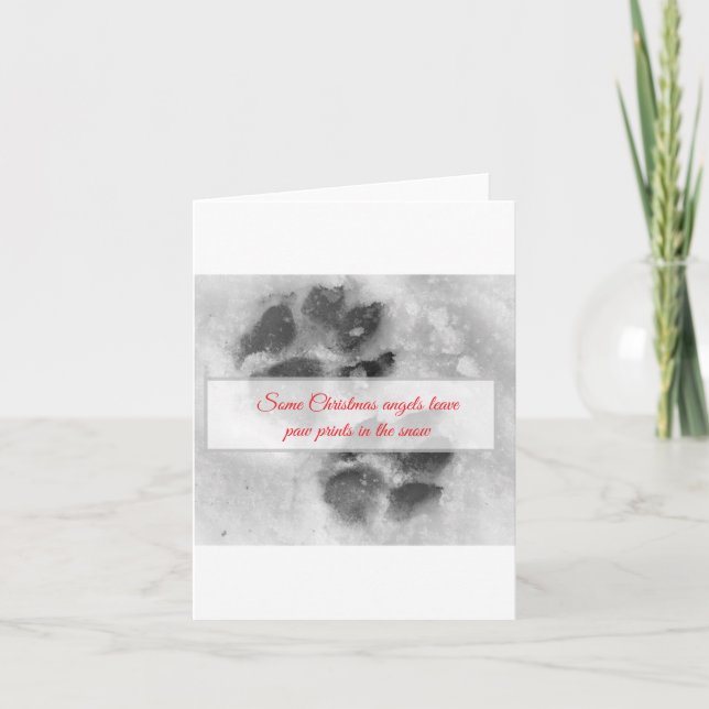 Tarjeta Huella de perro en la decoración de Navidades de n (Anverso)