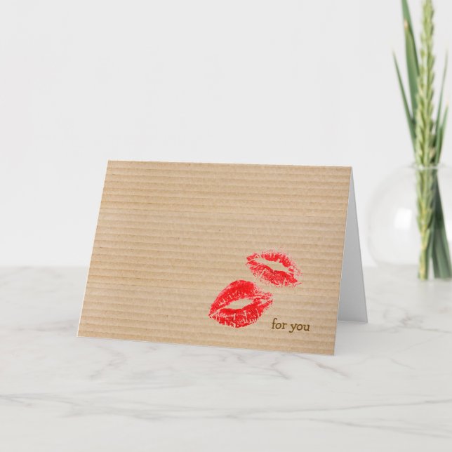 Tarjeta Huella Mínima de Labios Rojos (Anverso)
