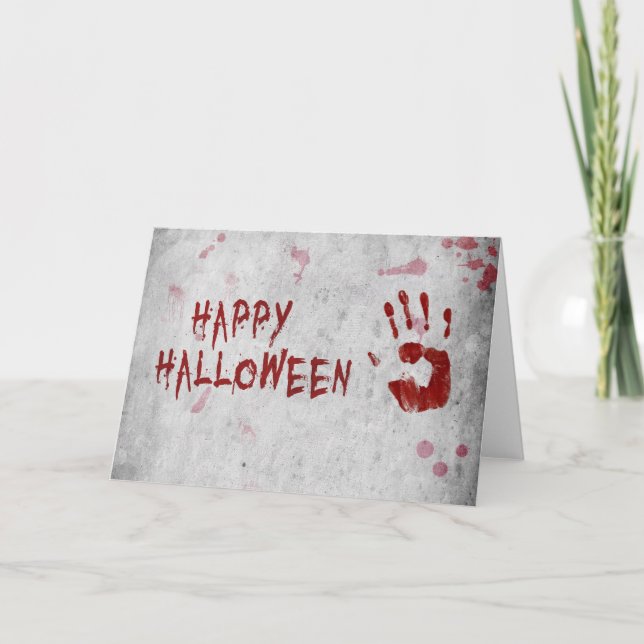 Tarjeta Huella Sangrienta Halloween (Anverso)